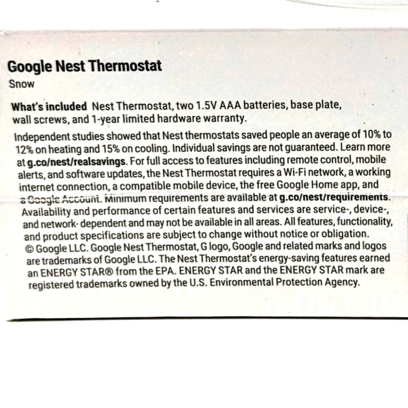 Opened Box Google Nest New Programmable Smart Thermostat for Home - Picture 11 of 11